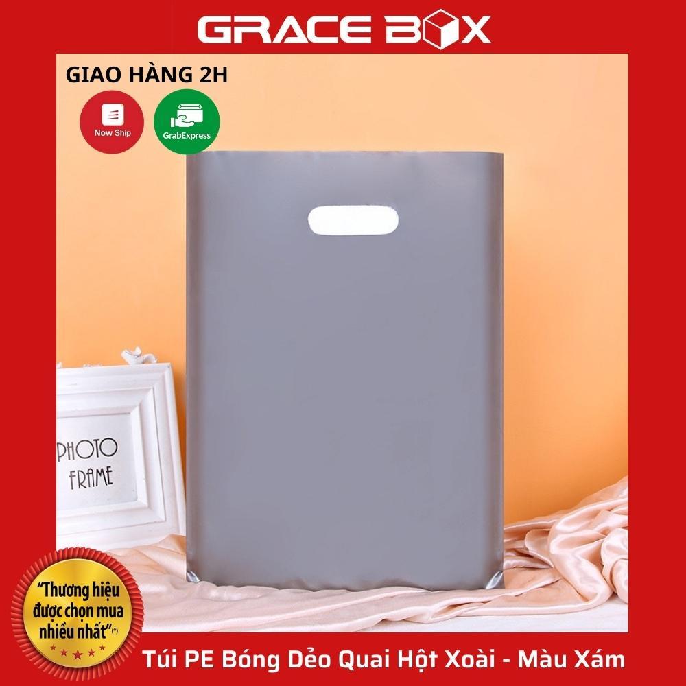 Túi PE Bóng Dẻo Màu Xám - Quai Hột Xoài Đựng Phụ Kiện, Quần Áo