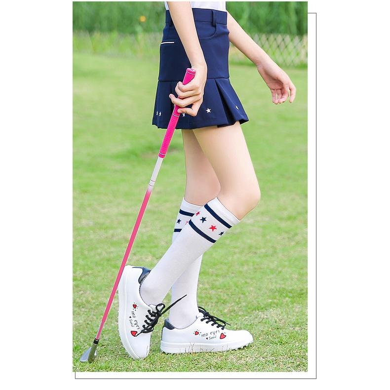 Tất dài golf nữ - Chất liệu từ thun cotton cao cấp. Co giãn bốn chiều - Tất co dãn tốt, cảm giác thoải mái