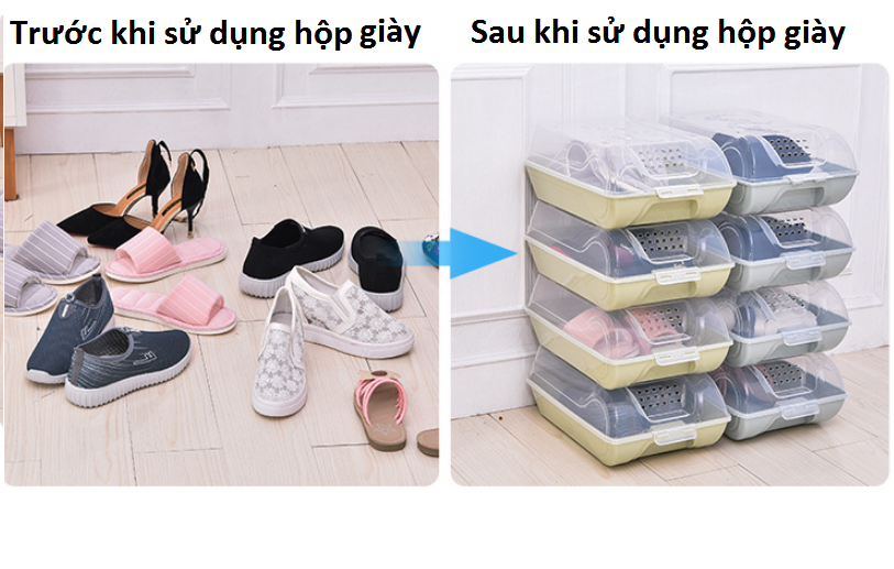 Combo 2 Hộp Đựng Giày THAFA Có Nắp Đậy Trong Suốt chọn màu