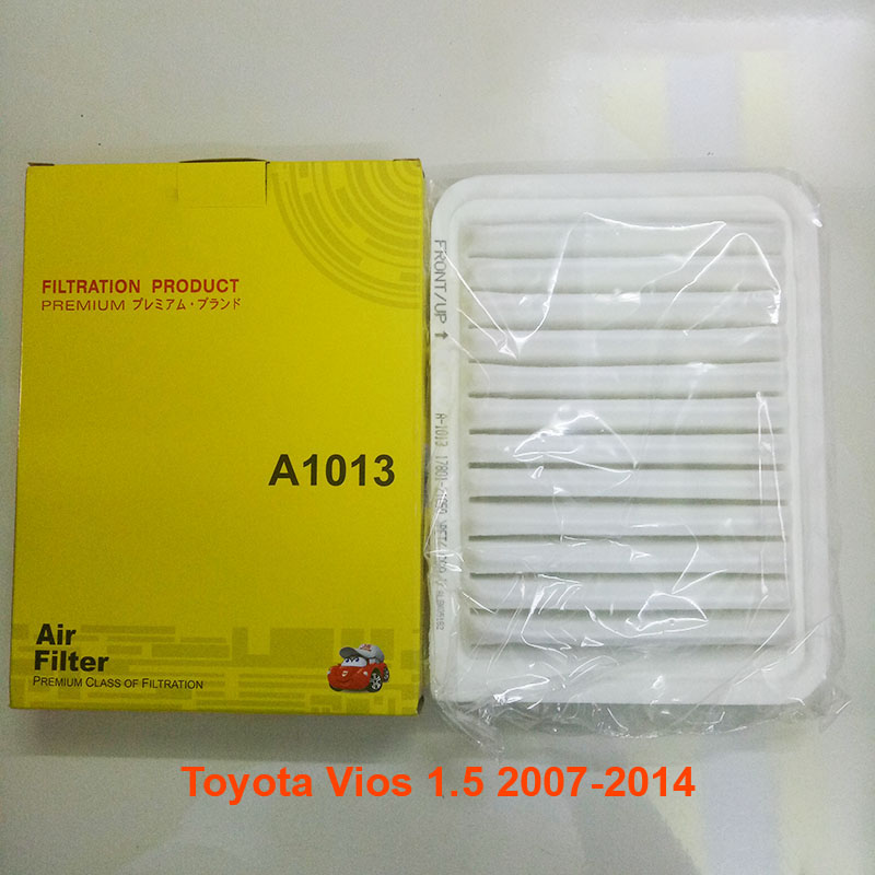 Lọc gió động cơ cho xe Toyota Vios 1.5 2007, 2008, 2009, 2010, 2011, 2012, 2013, 2014 17801-0D090 mã A1013-5