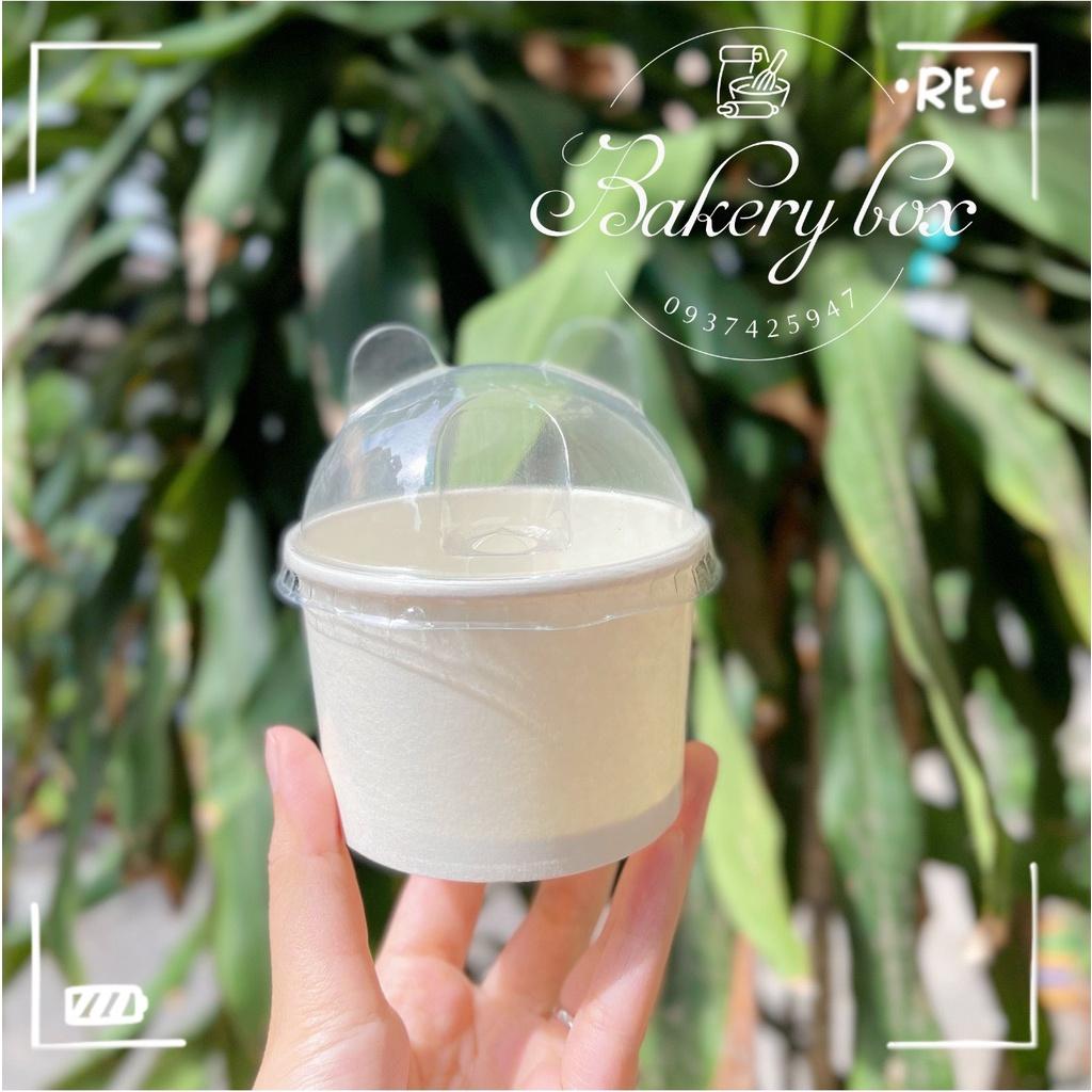 50 Ly Kem Giấy Trắng Đựng Bông Lan - Chè - Súp Cua - Bánh Flan - 200ml