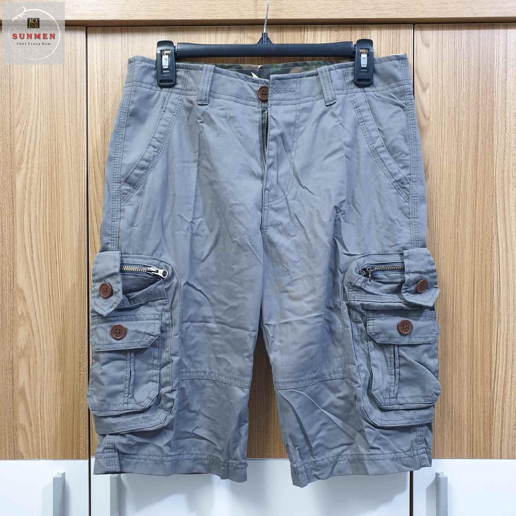 Quần Short Nam Kaki Lửng 6 Túi From Rộng Thoải Mái Phong Cách Bụi Bặm Có Túi Khóa Kéo SUNMEN Size Từ 28 - 38