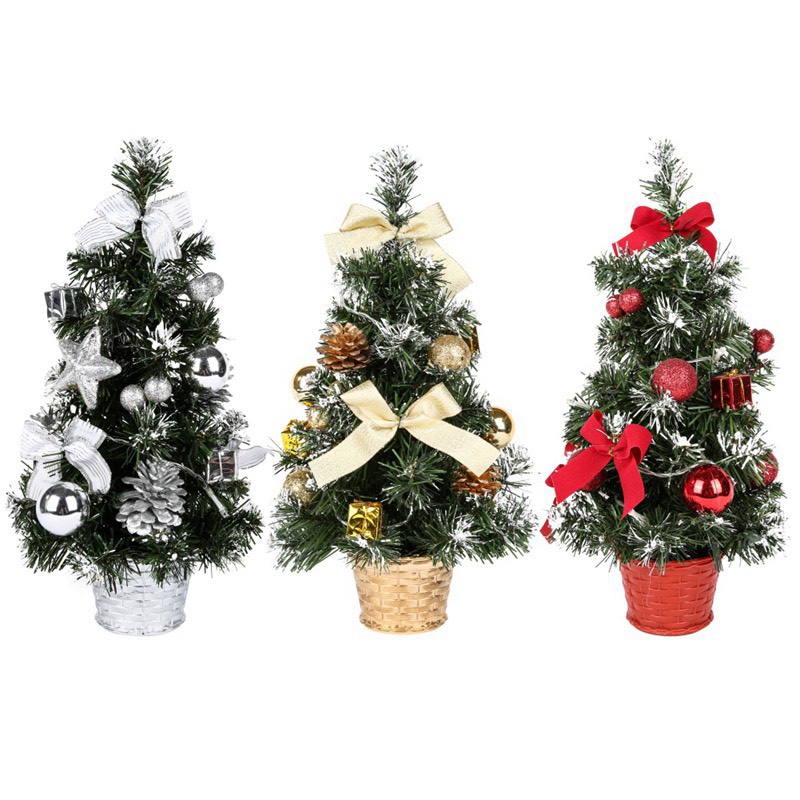 Chậu Cây Thông Noel 40Cm Có Đèn Led Trang Trí Giáng Sinh