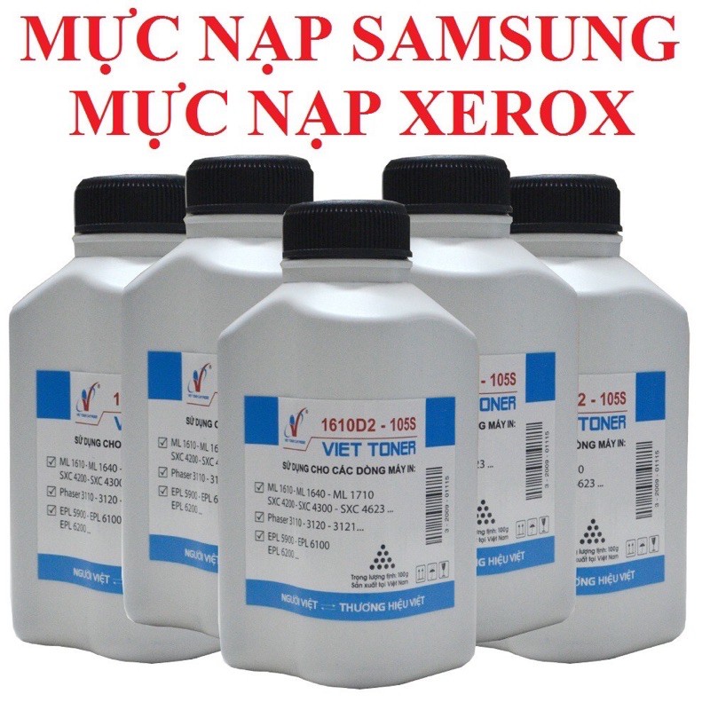 Combo 5 Chai Mực Nạp Dành Cho Máy In Samsung ML 1610-1640-1710; Xerox Phaser 3124/3125, Phaser 3155, Phaser 3140, Phaser 3160;  EPL 5900 - EPL 6100- FPL 6200