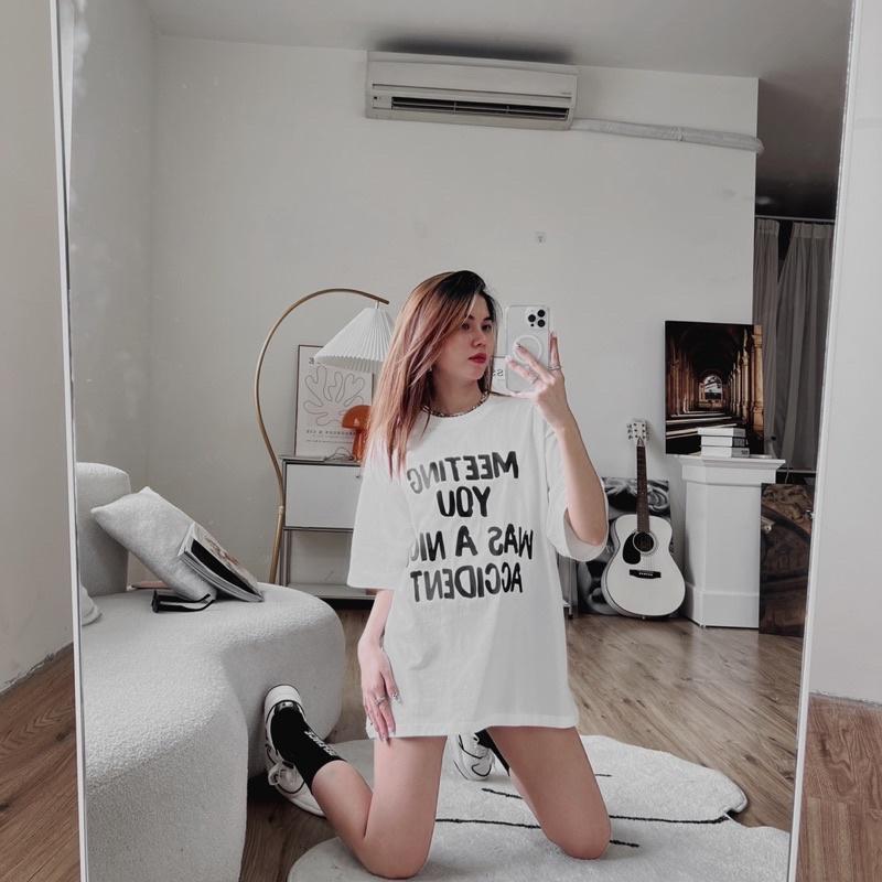 Áo thun ALTHOUGH form unisex, in chữ, chất vải Cotton 100% thoáng mát