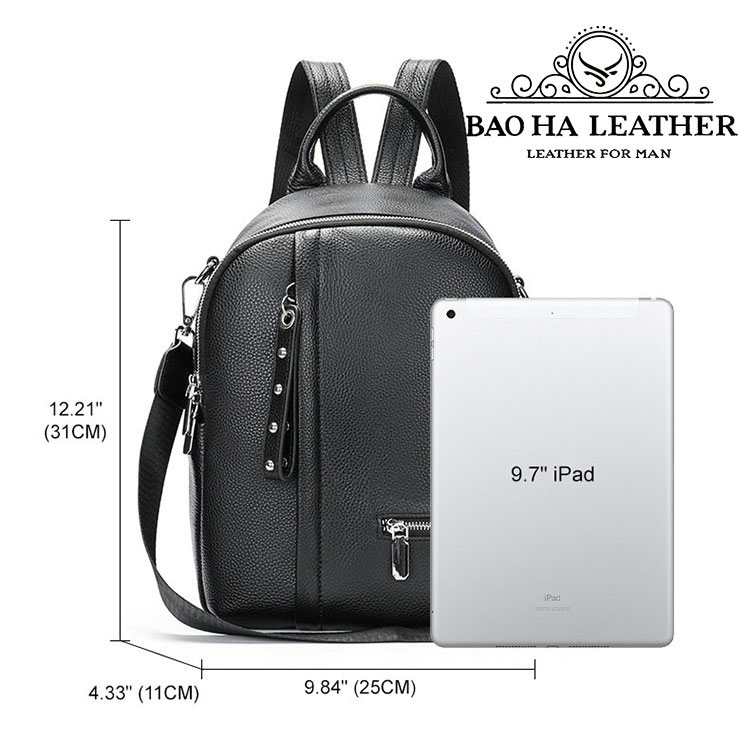 Ba lô nữ da bò đa năng BHM8119 Vừa là balo vừa là túi đeo chéo vai