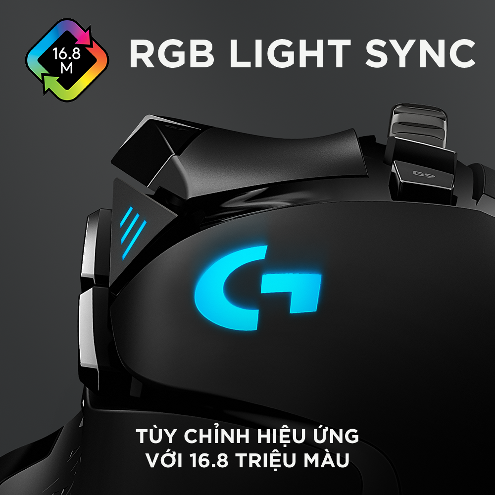 Chuột game hiệu suất cao Logitech G502 Hero - Cảm biến Hero 25k, RGB Lightsync, 11 nút lập trình, điều chỉnh trọng lượng, PC -Hàng Chính Hãng