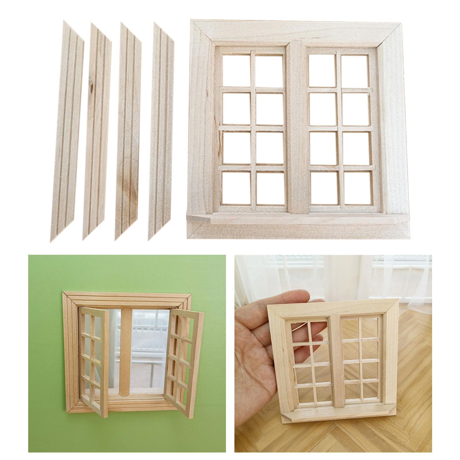 1/12 Miniature Window Doll House Bedroom furniture Accessories for  Gifts