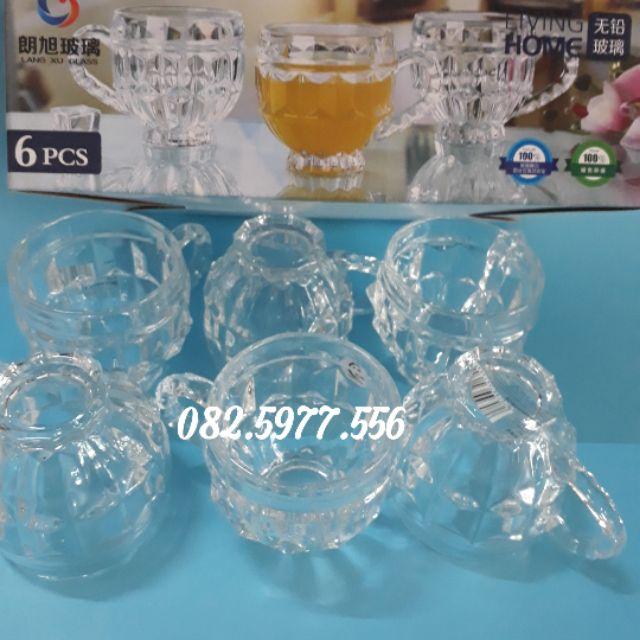 Bộ khay cốc thủy tinh cao cấp