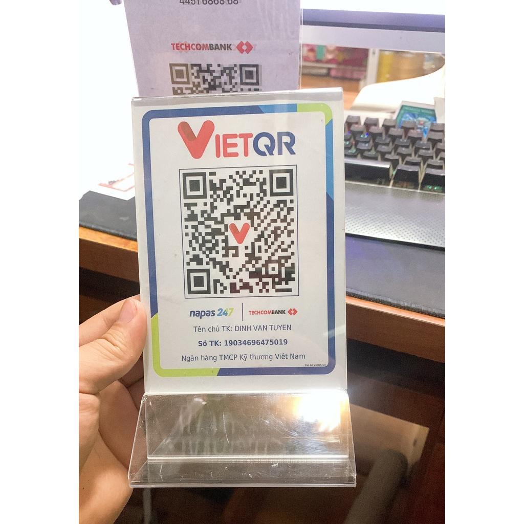 Mã QR code chất liệu Mica để bàn, in 2 mặt theo yêu cầu