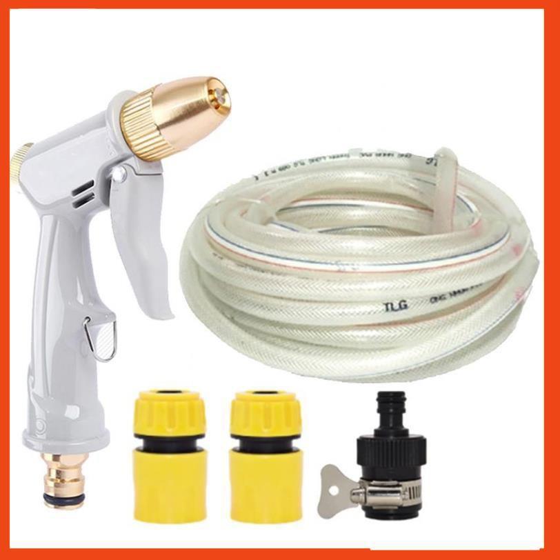 Bộ dây vòi xịt nước rửa xe, tưới cây tăng áp 3 lần, loại 7-10m  206846