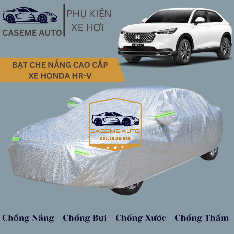 Bạt phủ xe ô tô tráng nhôm cao cấp dành cho xe HONDA HR-V, 3 lớp chống nóng, chống thấm, chống bụi - Hàng Chính Hãng