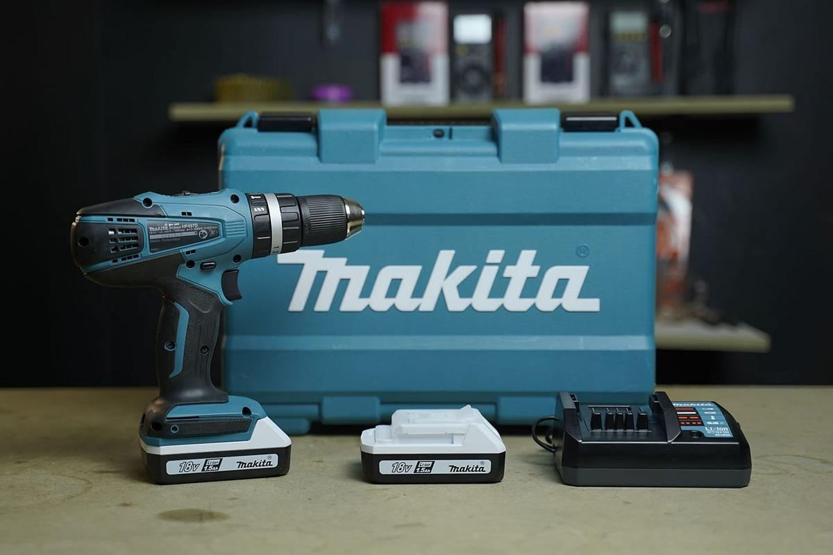 MÁY KHOAN BÚA VẶN VÍT DÙNG PIN 18V MAKITA HP457DWE  - HÀNG CHÍNH HÃNG