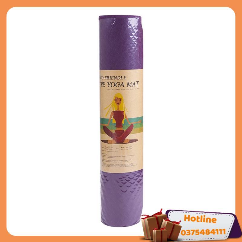 Thảm Tập Yoga Belo 2 Lớp Tpe Cao Cấp Tím ( Tặng Túi Và Dây Buộc ) - Hàng Loại 1