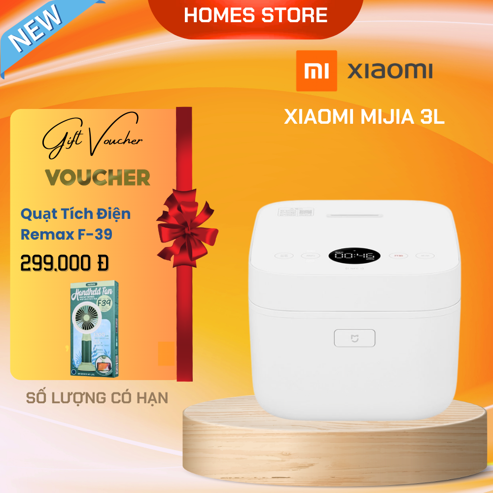 Nồi Cơm Điện XIAOMI GEN 3 Thông Minh Cao Tần, Công Nghệ Vi Áp Suất, 15 Chế Độ Nấu, Kết Nối App, Dung Tích 3L, Công Suất 1100W - Hàng Chính Hãng