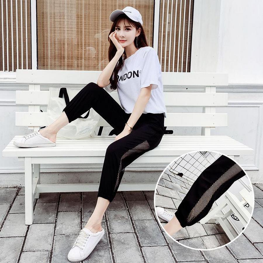 Quần Jogger nữ phối lưới thể thao