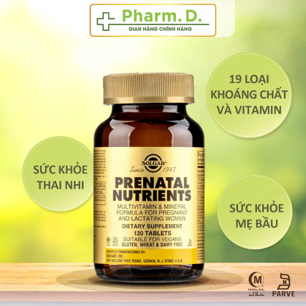 Viên Uống Bổ Sung Vitamin Tổng Hợp Cho Phụ Nữ Mang Thai Và Sau Sinh Solgar Prenatal Nutrients