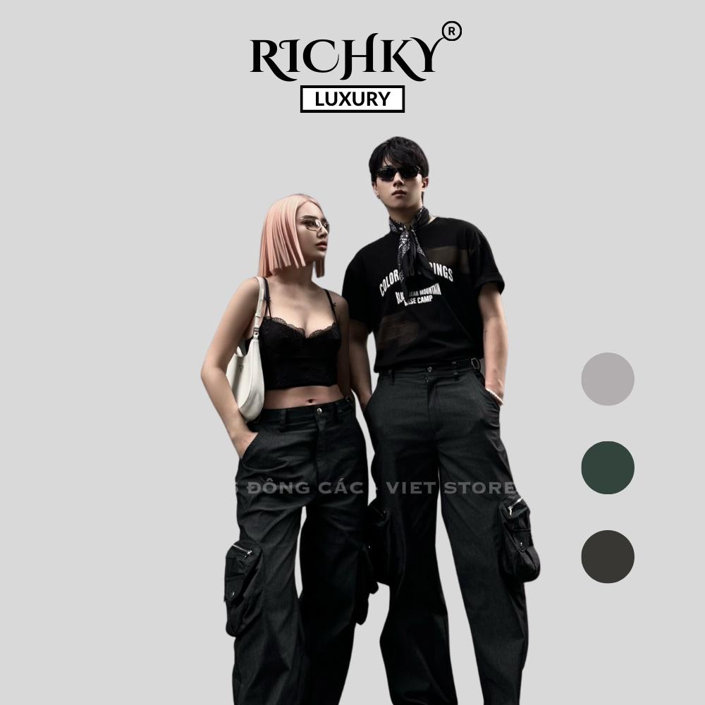 Quần Kaki Cargo Túi Hộp Khóa Zip Ống Suông Richky x Viet Store Local Brand Unisex Special Collection Premium Q222