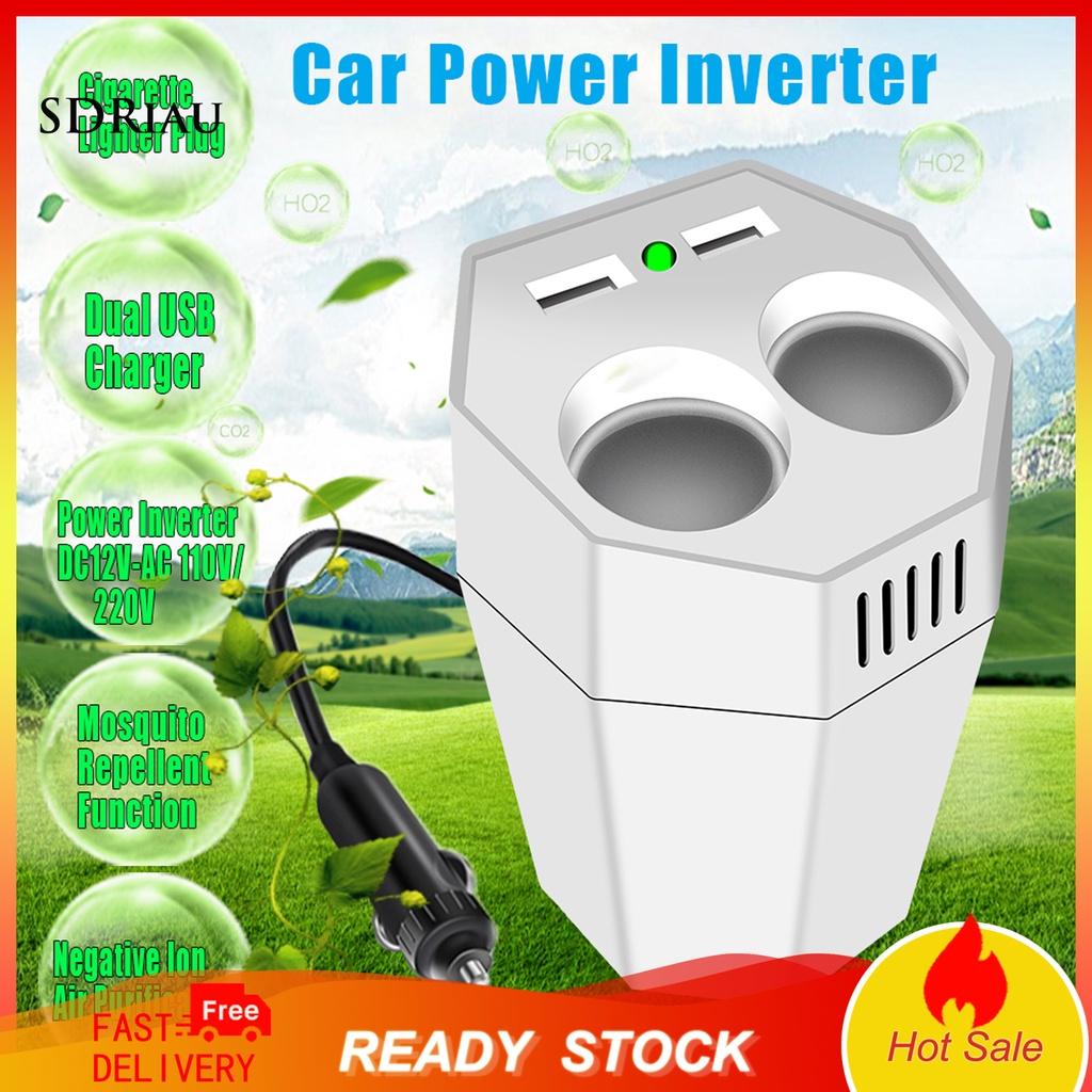 *QCDZ* Power Inverter Dual USB Port Multifunctional ABS Car Cup Inverter Adapter for 12V Cars