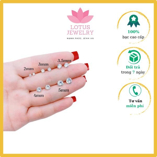 Khuyên tai nụ đá bạc 925 xinh xắn đủ size cho nam và nữ bảo hành 1 đổi 1