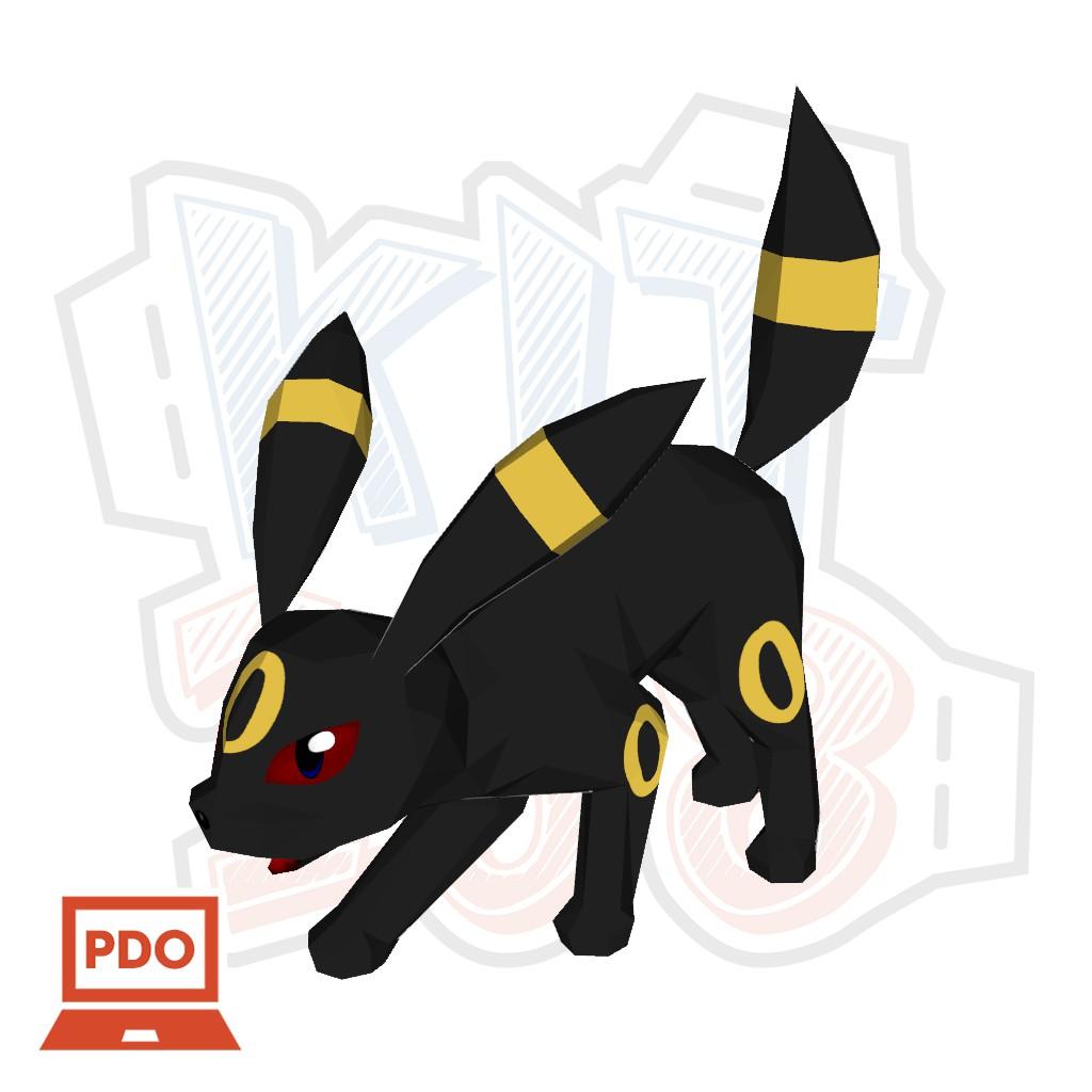 Mô hình giấy Anime Game Pokemon Umbreon Attack