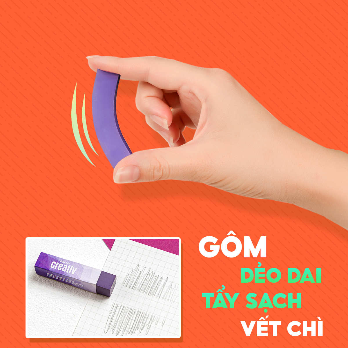 Gôm tẩy Creativ Thiên Long E-031 - tiêu chuẩn châu Âu