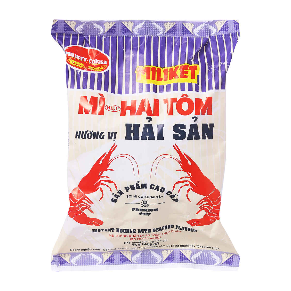 Mì Miliket Hai Tôm Hải Sản Gói 75G