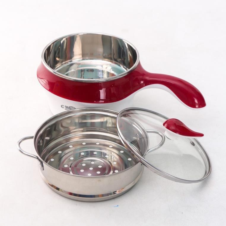 Nồi lẩu mini 2 tầng đa năng chống dính kèm khay hấp tiện lợi