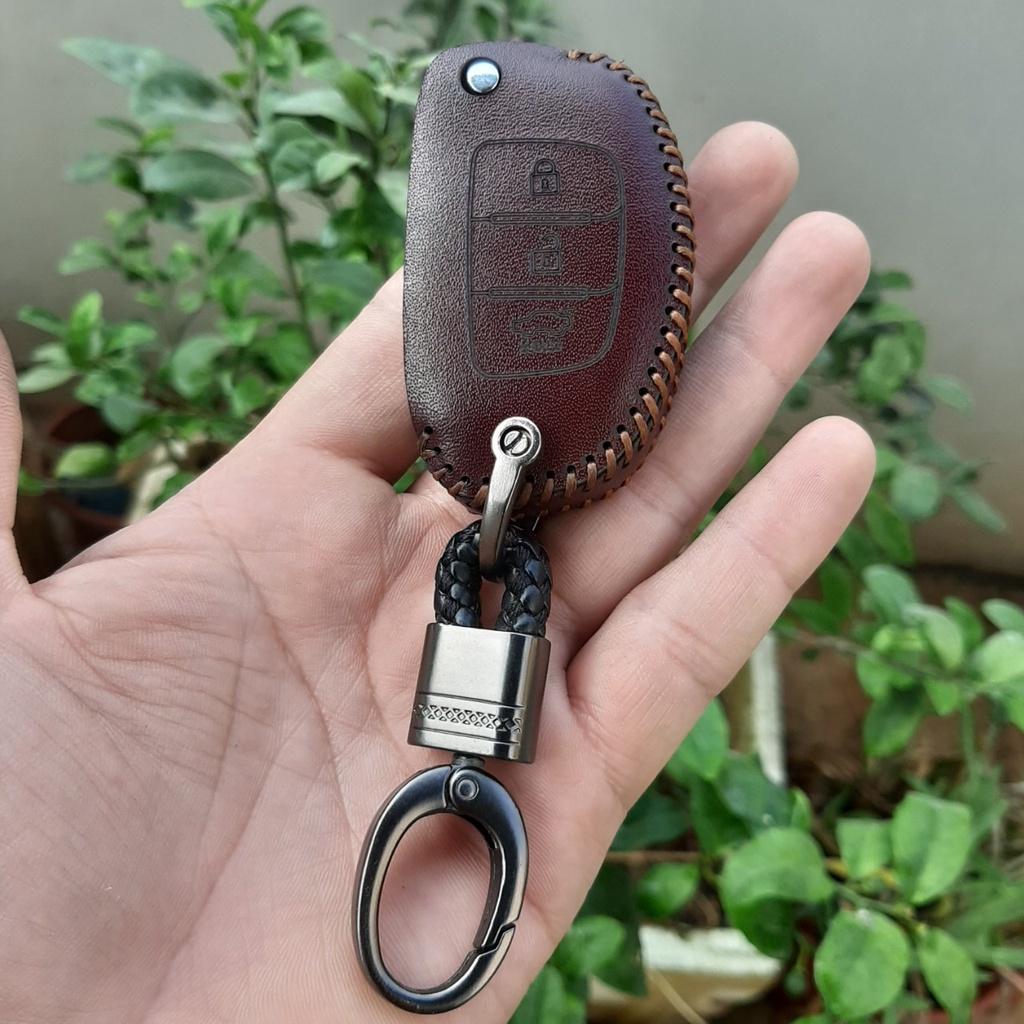 Bao da chìa khoá hyundai grand i10 bản thiếu, accent đời cũ, solati chìa gập bảo hành 2 năm