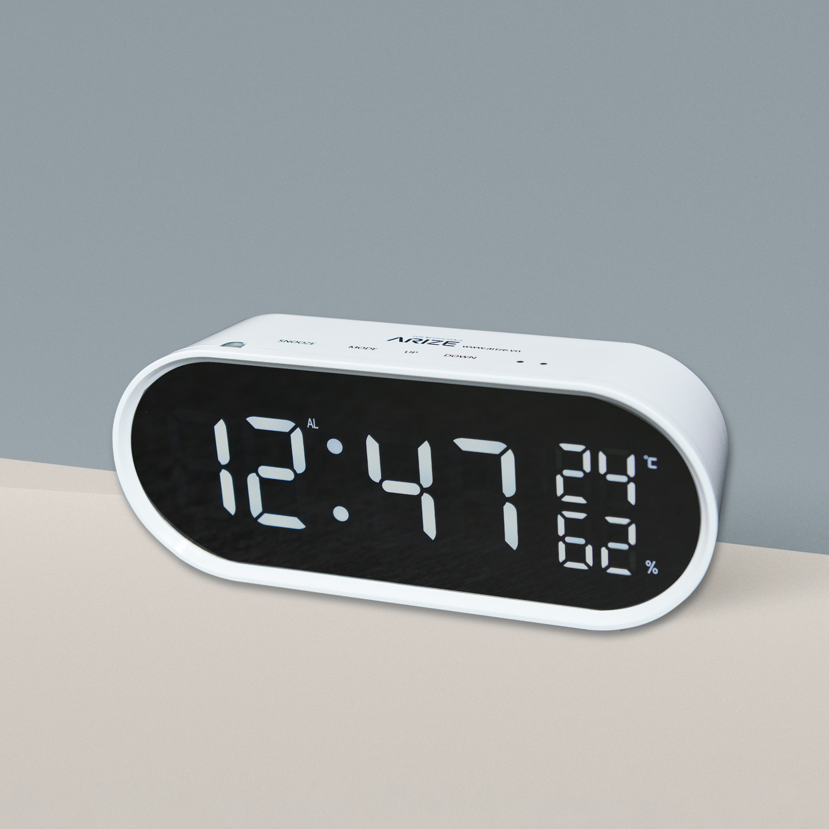 Đồng Hồ Để Bàn Thông Minh ARIZE Bandiz Mirror Digital Desk Clock - Hàng Chính Hãng