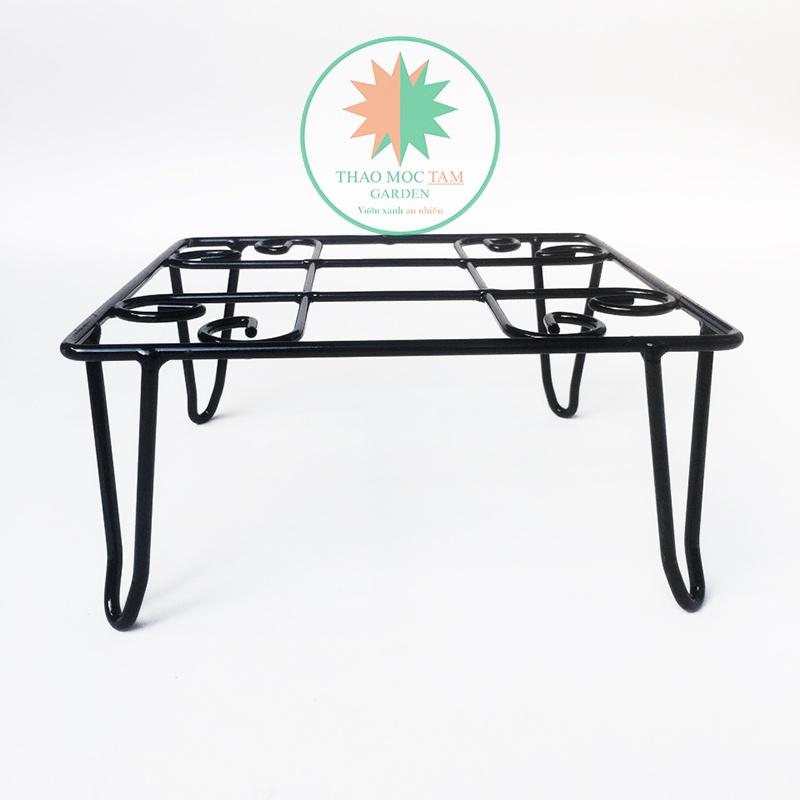 Bộ 04 cái Chân đế vuông 21x10cm – Chân đế sắt kê chậu thoát nước, trang trí chậu hoa, nâng đỡ chậu cao hơn