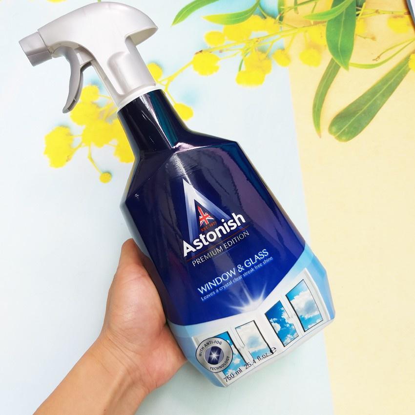 Nước lau kính Astonish C6950 loại bỏ nhanh chóng các vết bẩn kể cả băng keo, công nghệ bay hơi nhanh không loang sương