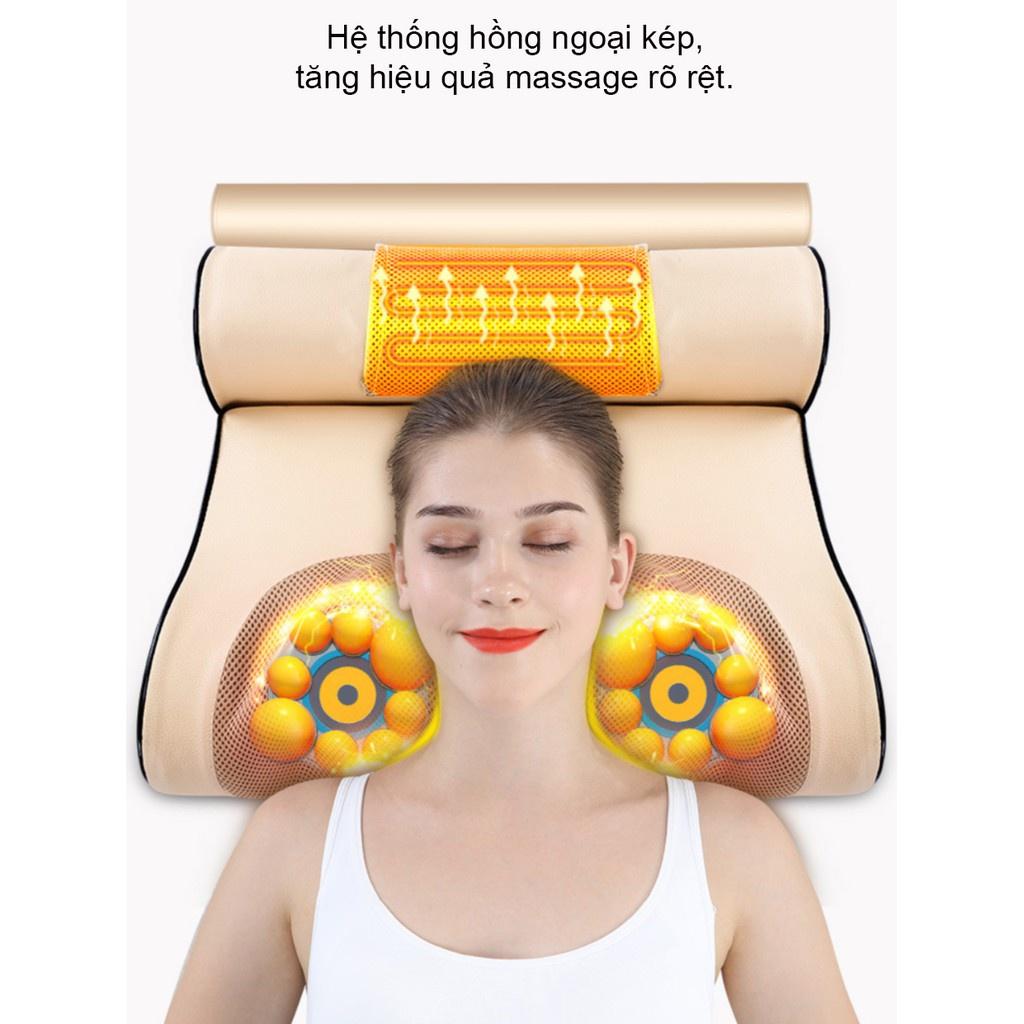 Gối Massage Hồng Ngoại Kép RULAX, Gối Mát Xa Trị Liệu Kết Hợp Thảo Dược, Da Pu Cao Cấp RL-04 ( Có Hướng Dẫn Tiếng Việt )