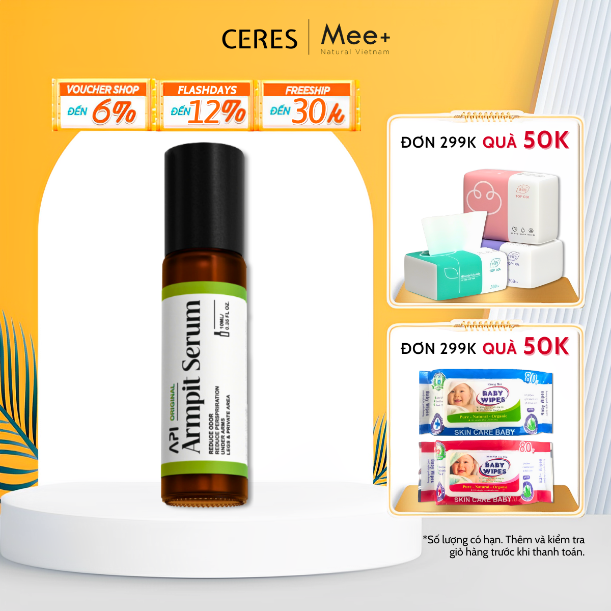 Son Nách Api - Lăn Khử Mùi Hôi Nách Mee Natural Cho Nam Và Nữ 10ml