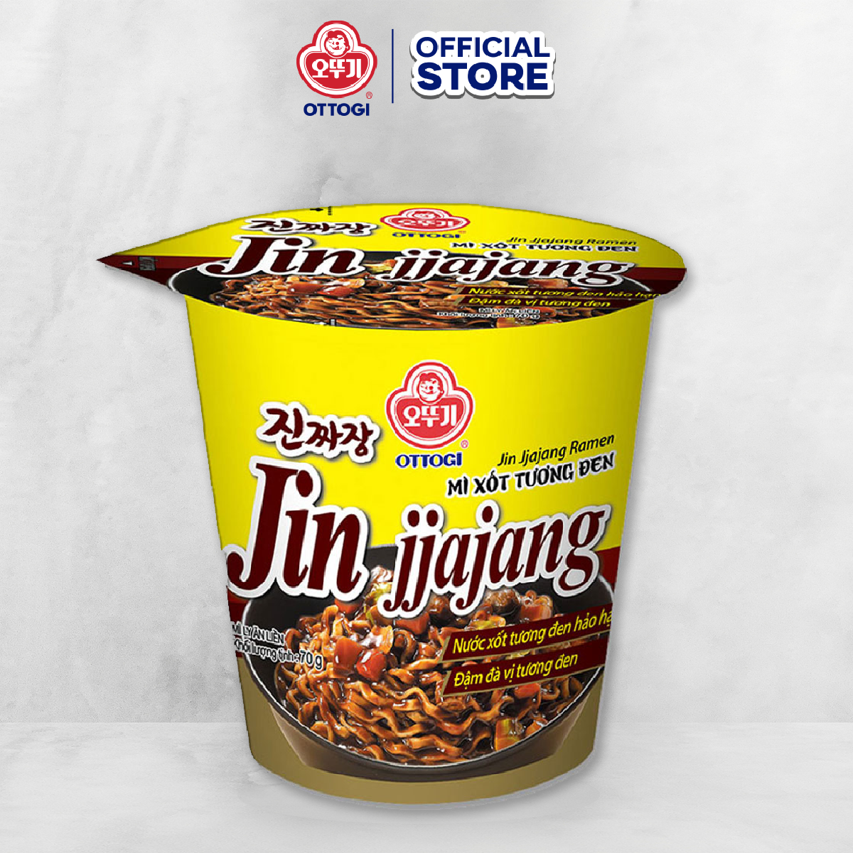 Combo 6 ly mì Jin jjajang xốt tương đen Ottogi 70g