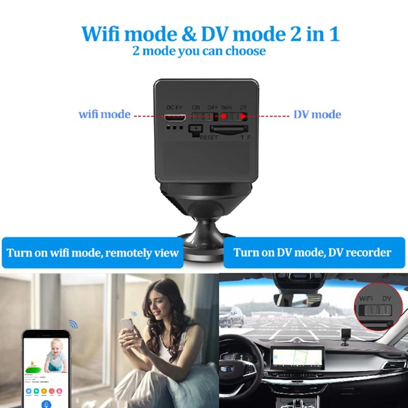 Camera wifi mini với pin 3MP 1080p bảo mật không dây máy quay phim vi mô ban đêm