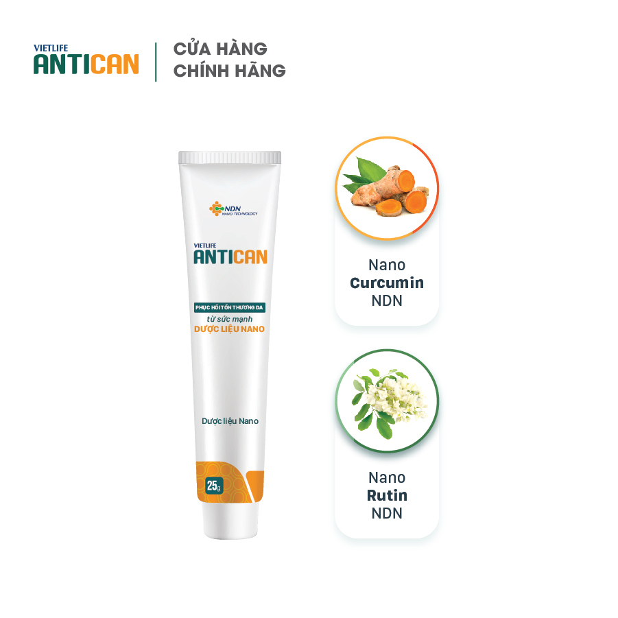 Gel Bỏng Sẹo Thâm Dược Liệu Nano Vietlife Antican 25 gram