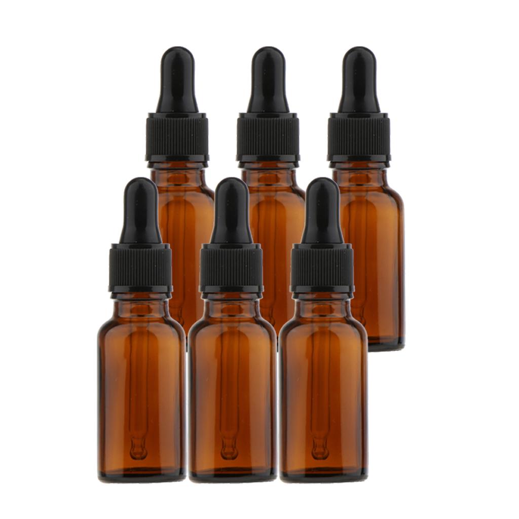 6 Ly Thủy Tinh Rỗng Chai Nhỏ Giọt Mắt Chai Tinh Dầu Nước Hoa Pipette Lọ