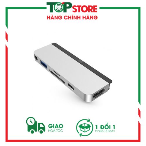 Cổng Chuyển Chuyên Dụng Hyperdrive USB-C Hub for iPad Pro 2018/ Macbook Pro/ Air 132018/ Laptop USB-C/ Tablet/ Smartphone USB-C - Bac - Hàng chính hãng