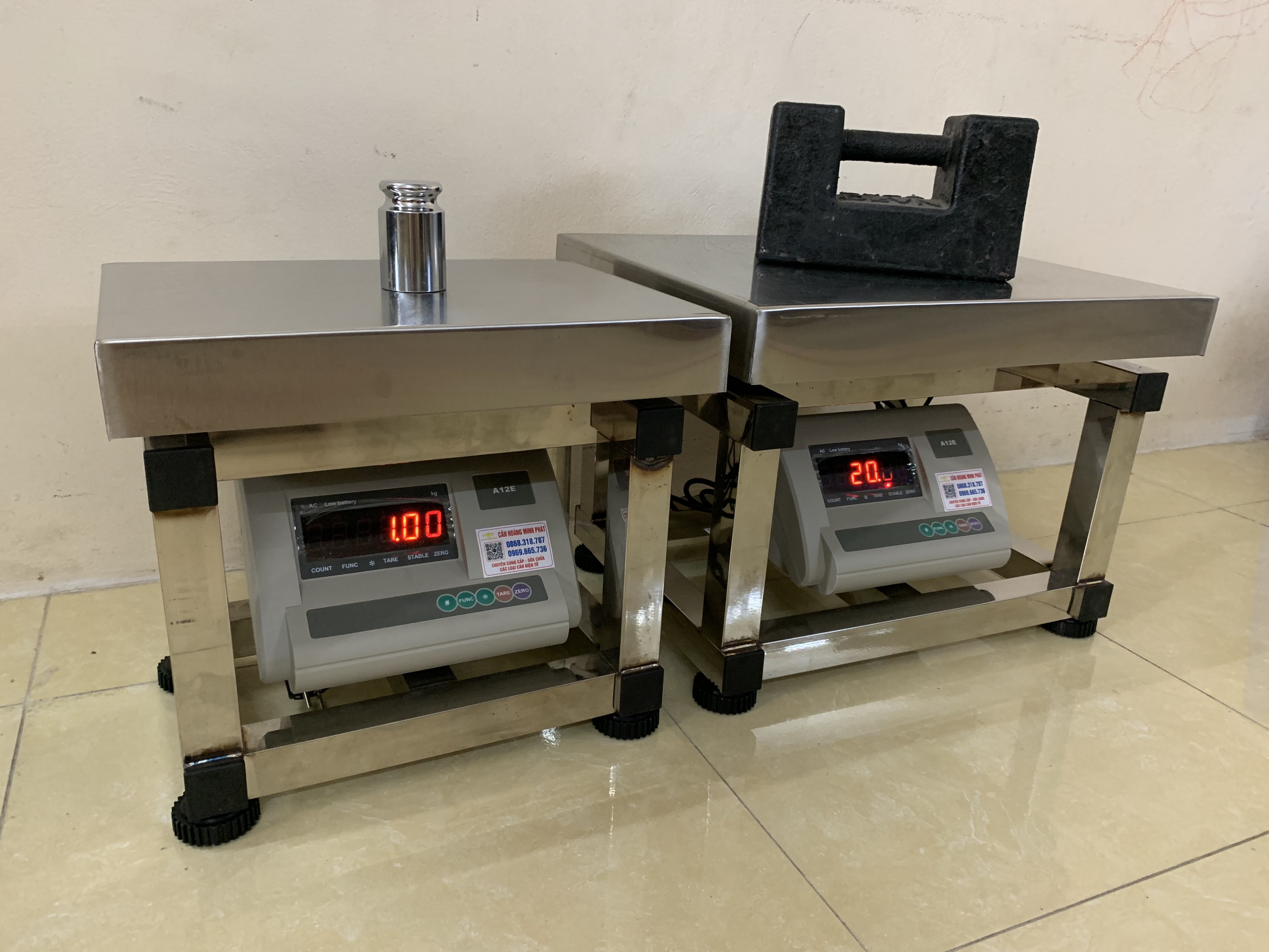 Cân điện tử INOX Toàn Phần YAOHUA (Taiwan) 100kg 150kg 200kg 300kg 500kg A12E (cân công sản) [ CÂN HOÀNG MINH PHÁT