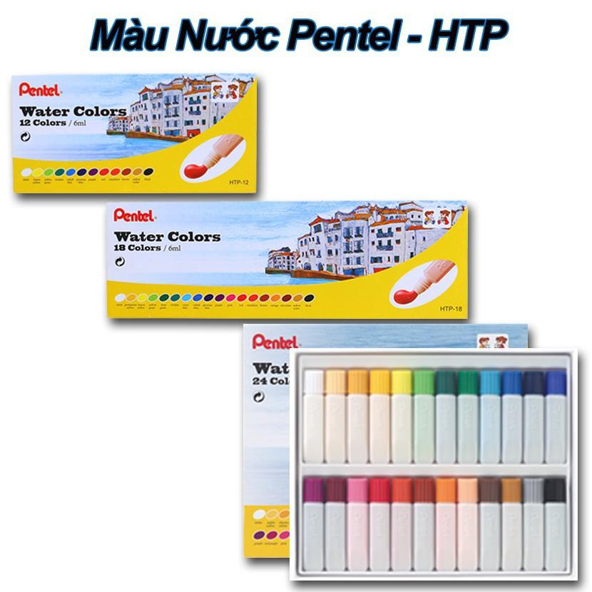 Màu Nước Dạng Tuýp Pentel Water Color HTP - 12 màu/18 màu/24 màu