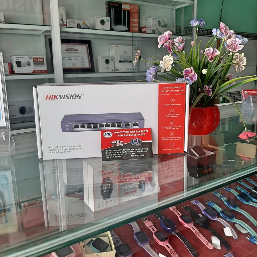 Switch mạng 8 cổng PoE Hikvision DS-3E0310P-E/M 2 cổng uplink 10/100 Mbps- hàng chính hãng