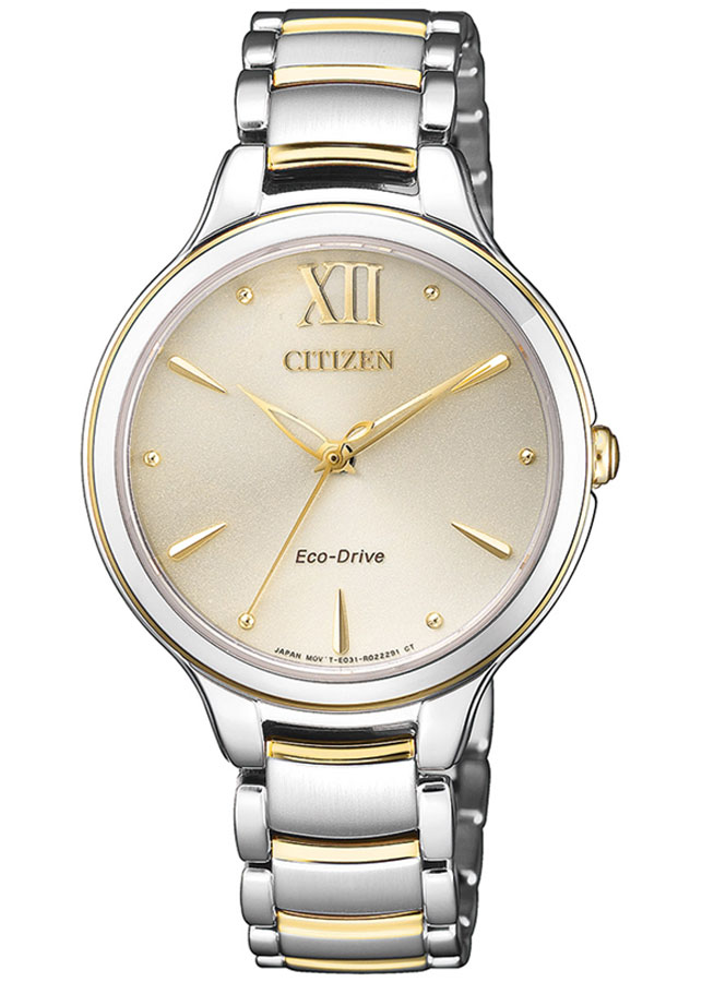 Đồng Hồ Nữ Citizen Dây Thép Không Gỉ EM0554-82X - Mặt Vàng (Sapphire)