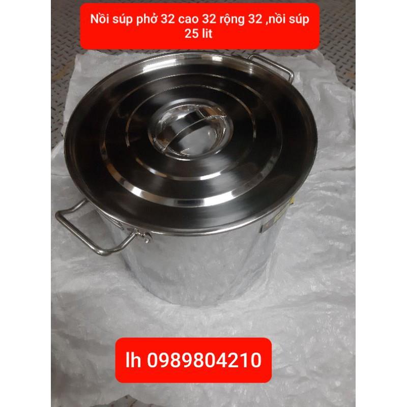 Nồi nấu súp ,nồi nấu phở ,nồi đun bánh chưng,nồi luộc gà bằng inox đun từ 20 lit,25 lit size 32 chắc chắn dày dặn