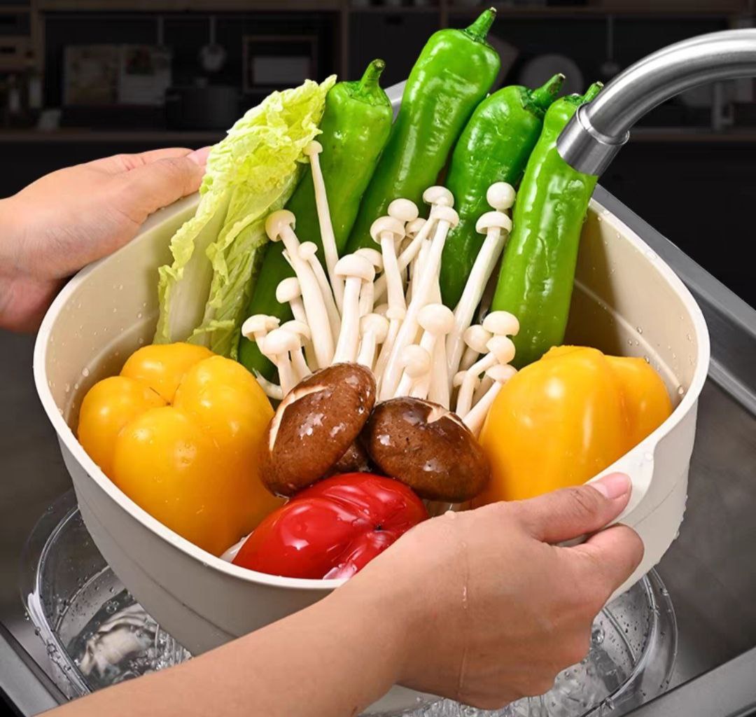 Bộ chậu rổ Nhật vuông đại Hokori MH2338-39- Màu ngẫu nhiên
