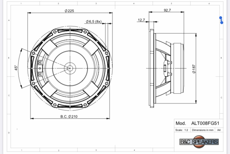 Loa Rời 2 tấc  B&amp;C SPEAKERS 8FG51 ( 1 cái)– Hàng Chính Hãng