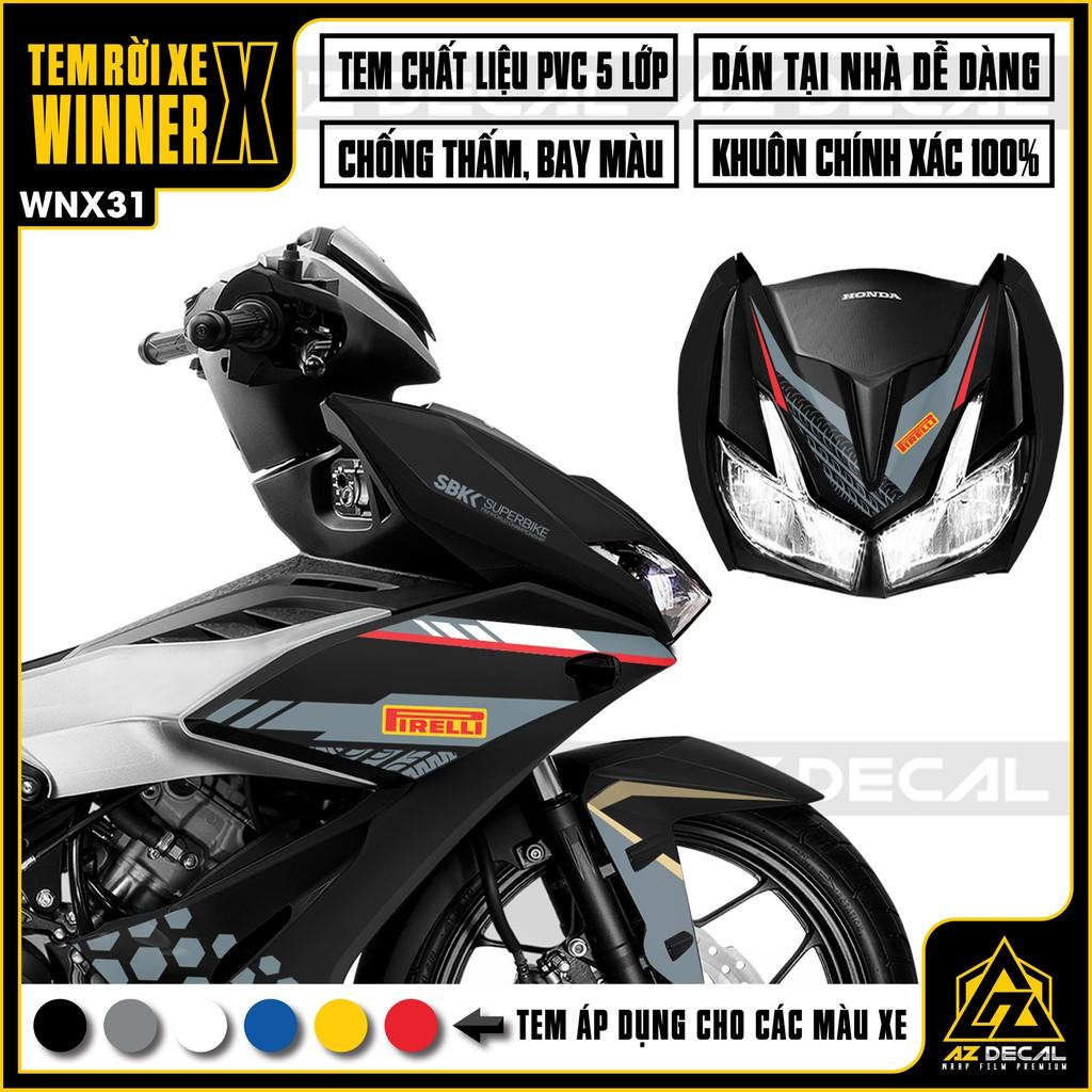 Tem Rời Xe Winner X Mẫu Pirelli | WNX31 | Decal Chế Xe Máy Cắt CNC Khuôn Sẵn Chất Liệu PVC Cao Cấp