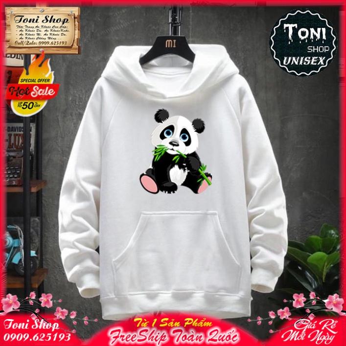 ÁO HOODIE GẤU TRÚC PANDA - In Pet Siêu Bền Siêu Đẹp HD6120 - Kèm Ảnh Thật TONI SHOP - TRẮNG,M 40-55kg