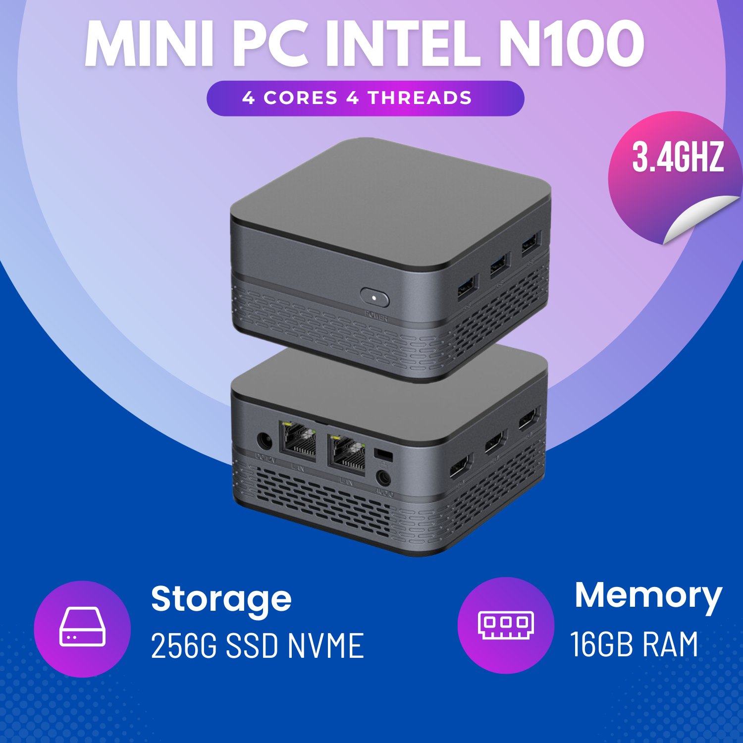 Máy tính để bàn mini – Máy chủ Server – Mini PC – Intel NUC Intel N100 (Hàng chính hãng)