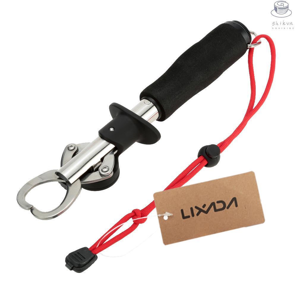 Portable Fish Lip Grabber Gripper Grip Stainless Steel Fishing Gear Fish holder with Weight Scale Ruler